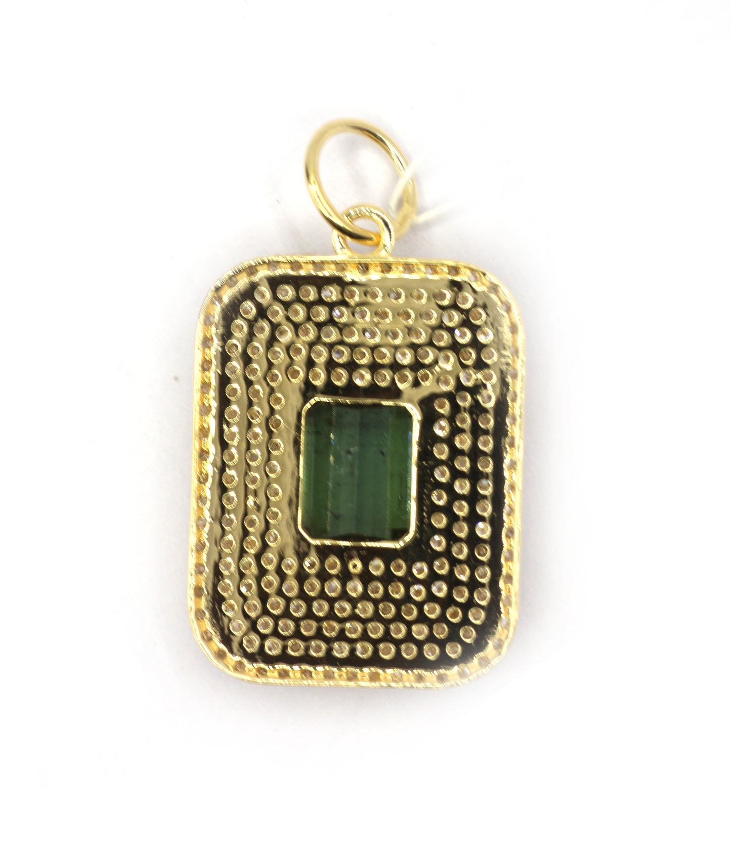 Rectangle 14k Solid Gold Diamond Pendants