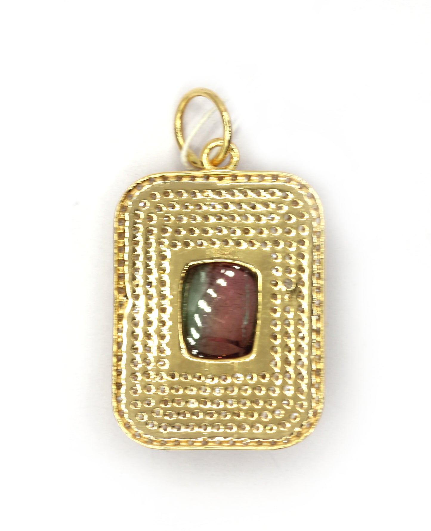 Rectangle 14k Solid Gold Diamond Pendants