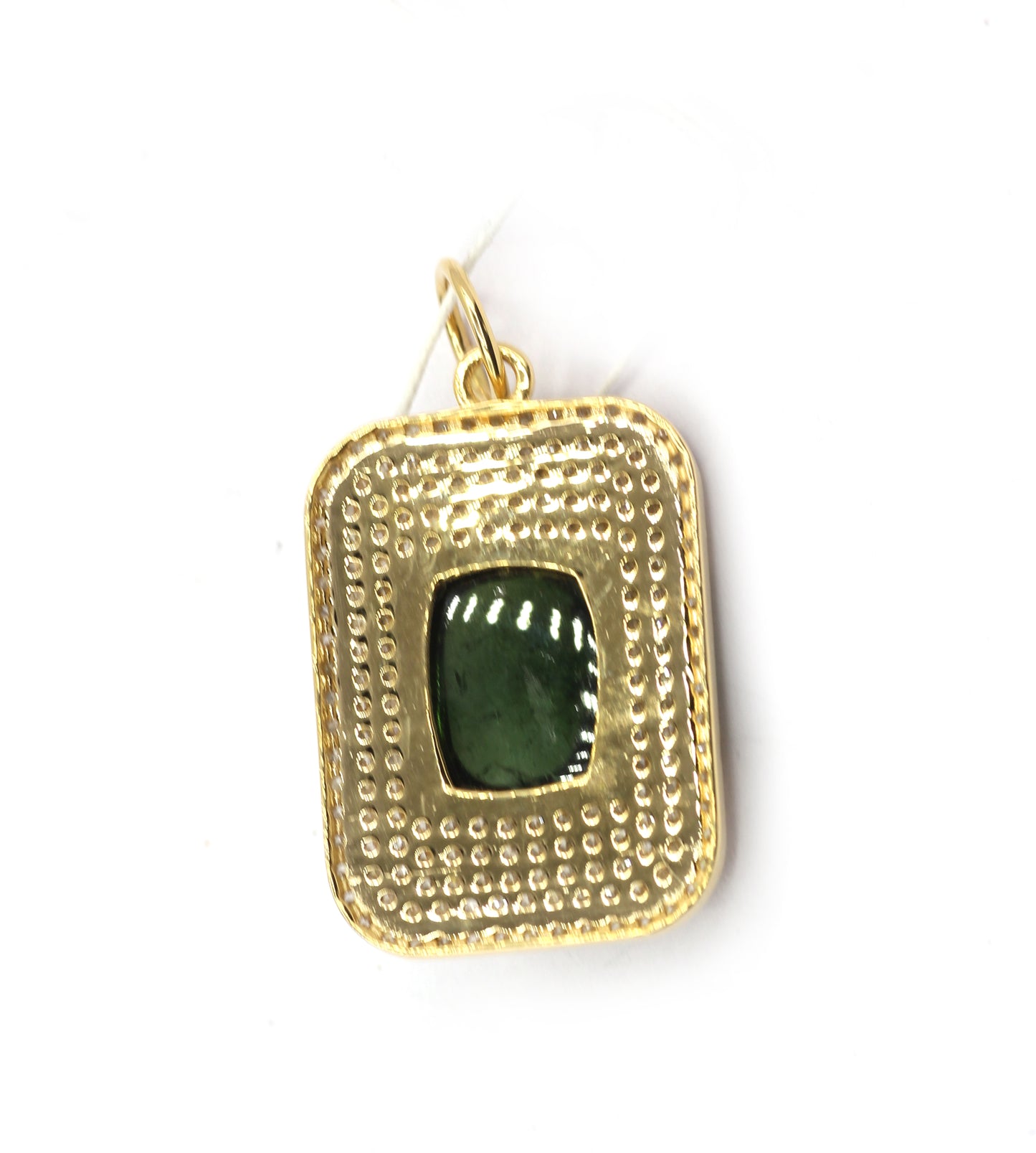 Rectangle 14k Solid Gold Diamond Pendants