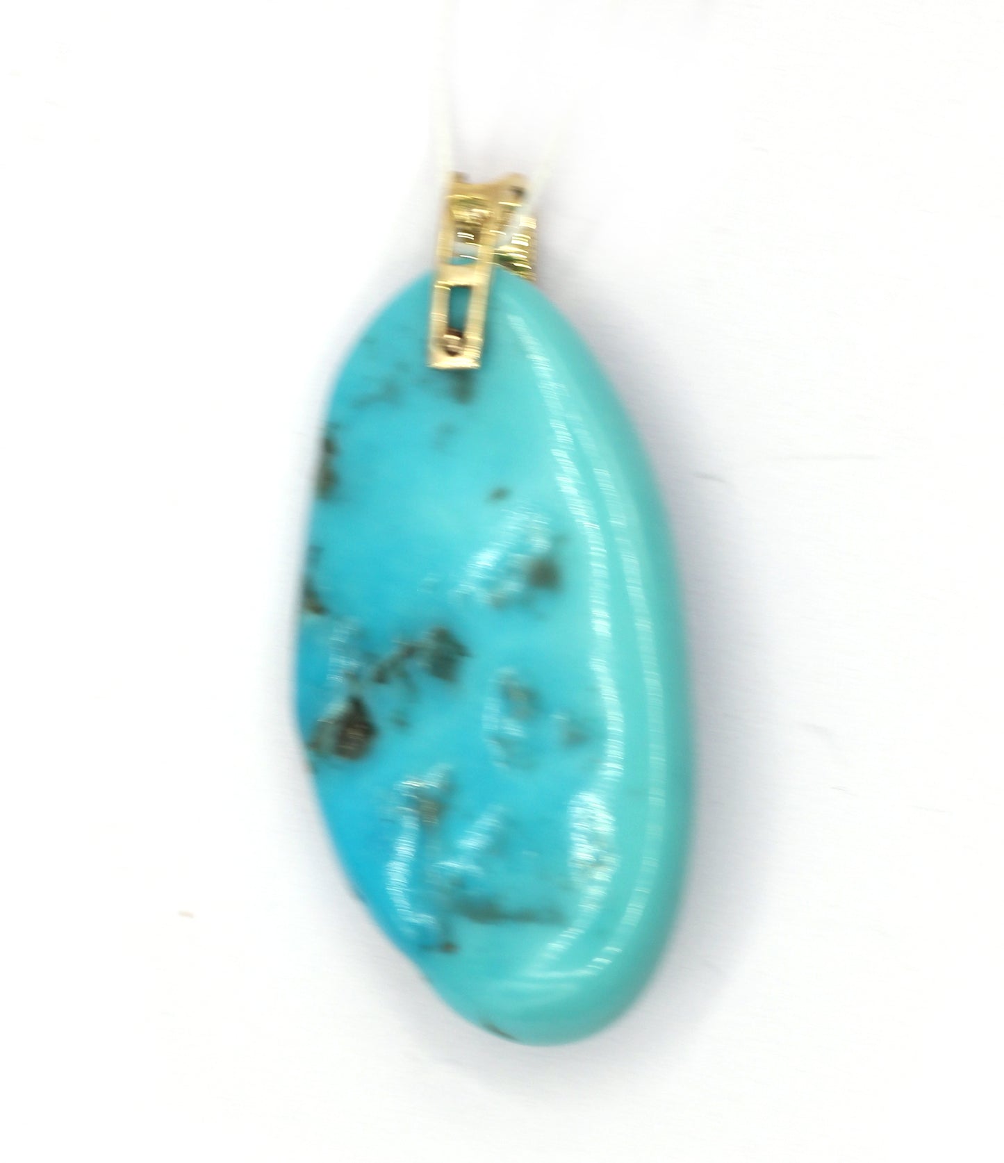 Turquoise 14k Solid Gold Diamond Pendants