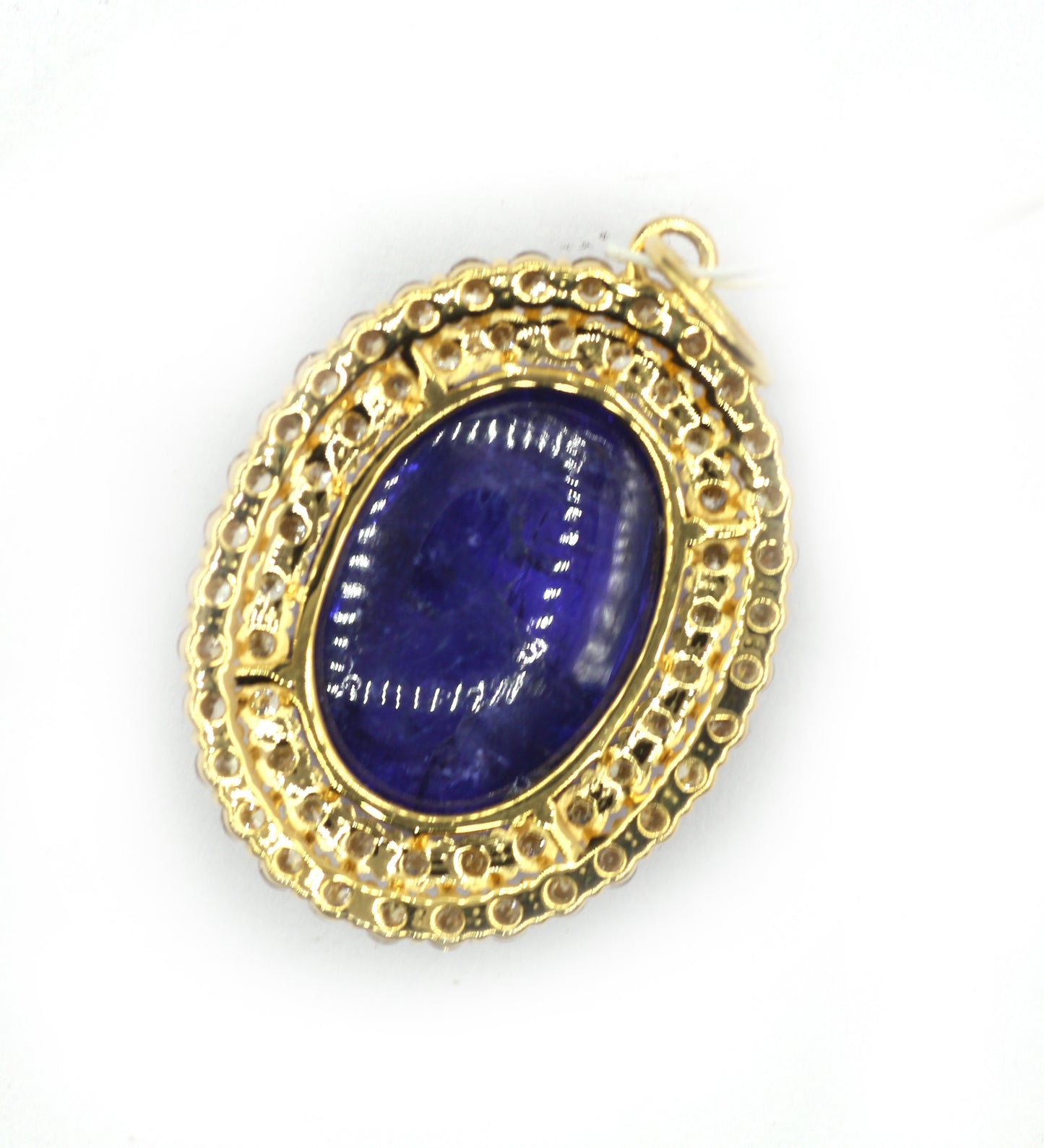Oval 14k Solid Gold Diamond Pendants