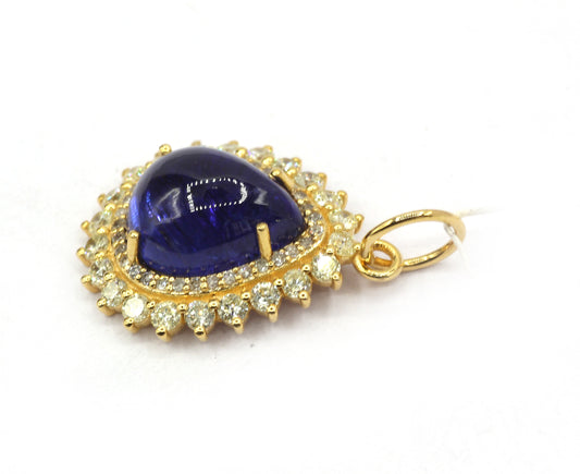 Pear 14k Solid Gold Diamond Pendants