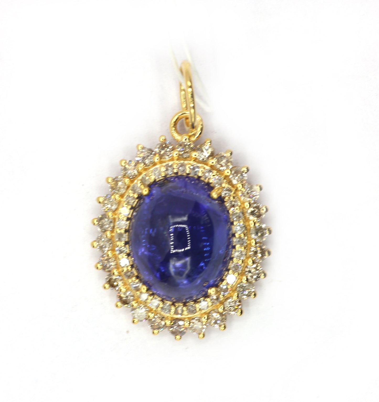 Oval 14k Solid Gold Diamond Pendants