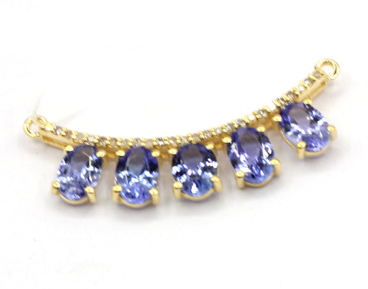 Tanzanite 14k Solid Gold Diamond Pendants