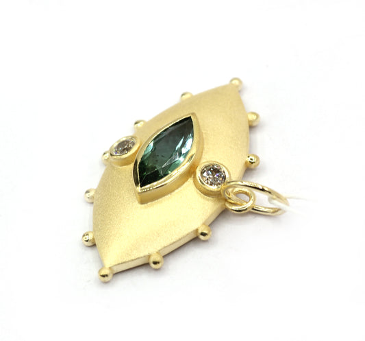 Evil Eye 14k Solid Gold Diamond Pendants