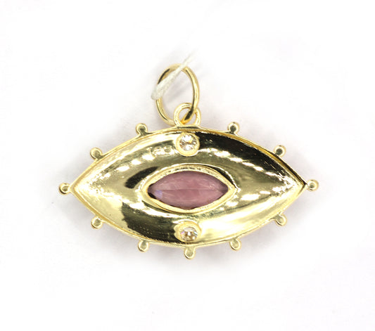 Evil Eye 14k Solid Gold Diamond Pendants