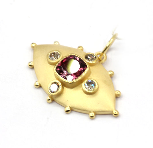 Evil Eye 14k Solid Gold Diamond Pendants