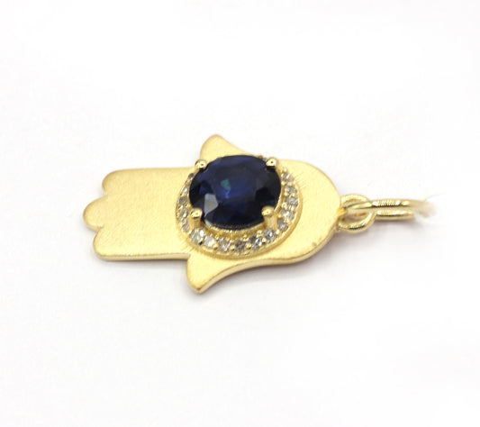 Hamsa Hand 14k Solid Gold Diamond Pendants