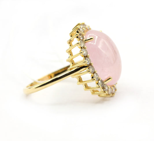 Morganite 14k Solid Gold Diamond Rings.