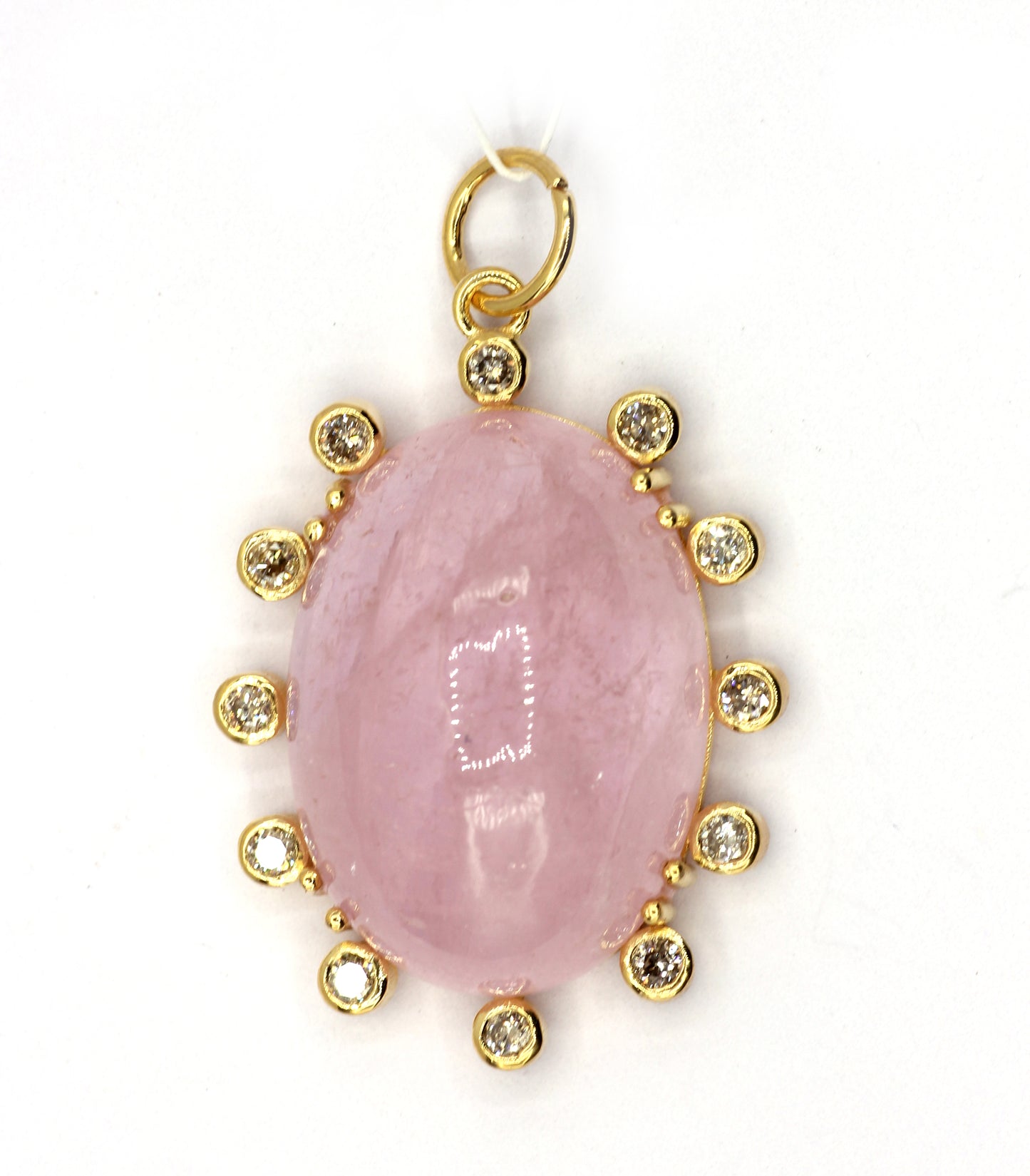 Oval 14k Solid Gold Diamond Pendants