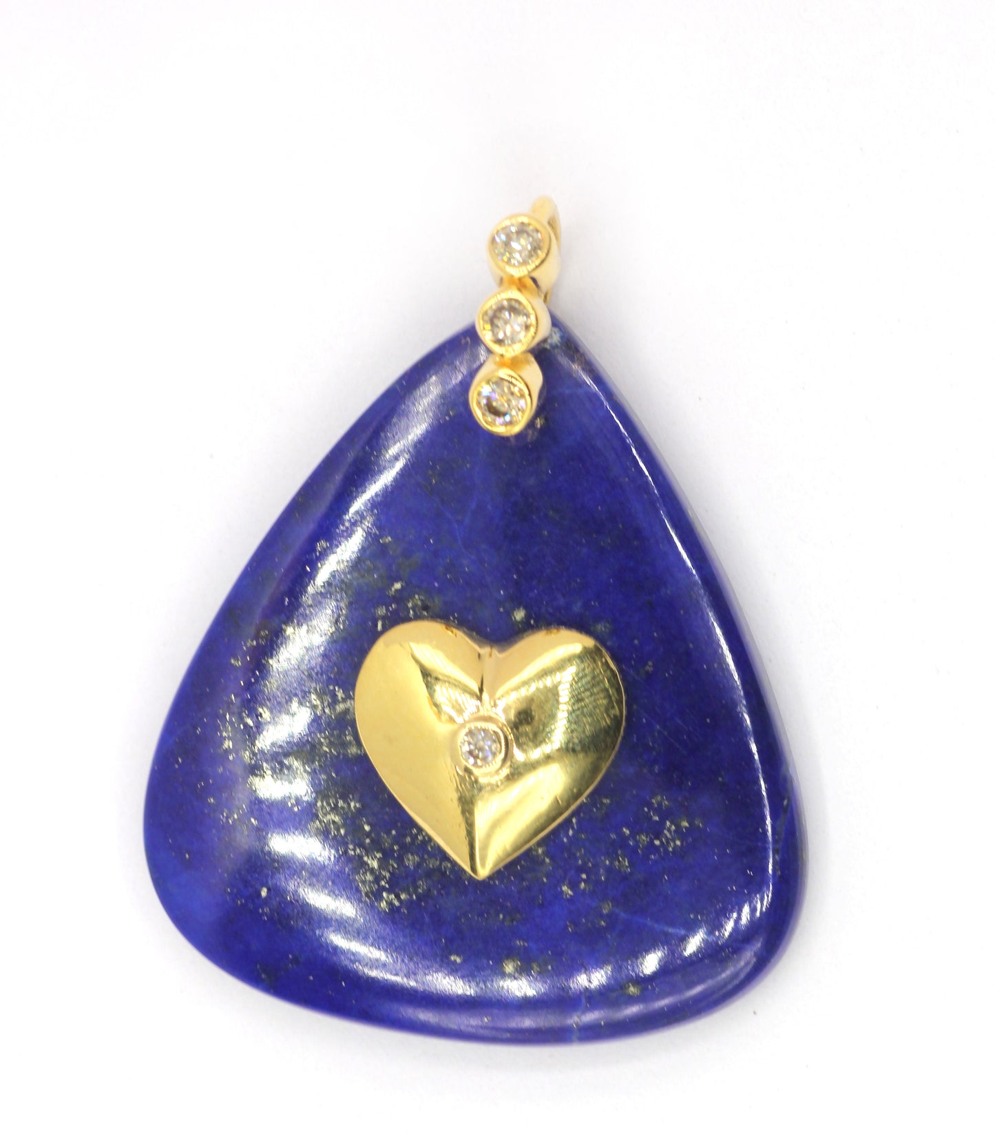 Lapis lazuli 14k Solid Gold Diamond Pendants