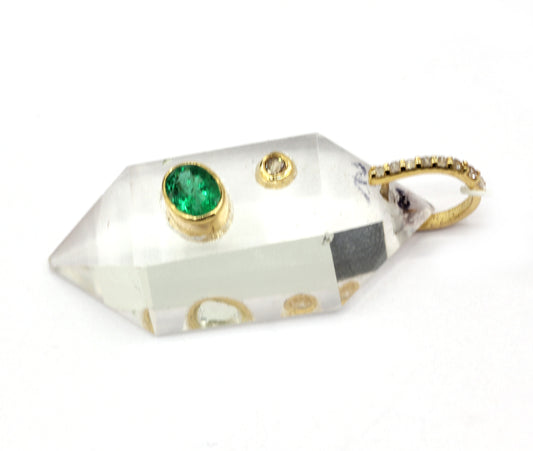 Crystal 14k Solid Gold Diamond Pendants