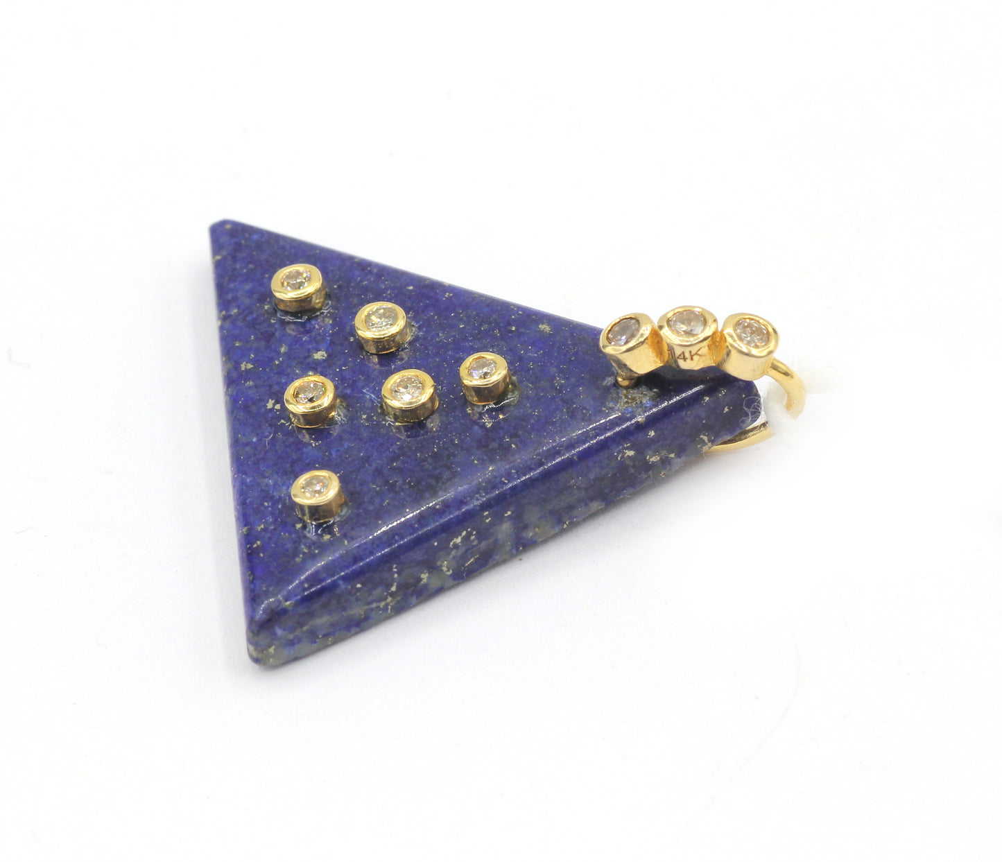 Lapis 14k Solid Gold Diamond Pendants