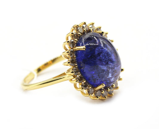 Tanzanite 14k Solid Gold Diamond Rings