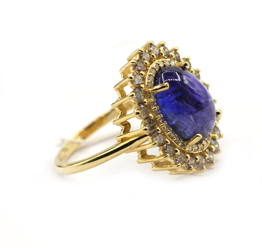 Tanzanite 14k Solid Gold Diamond Rings