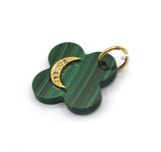 Moon 14k Solid Gold Diamond Pendants