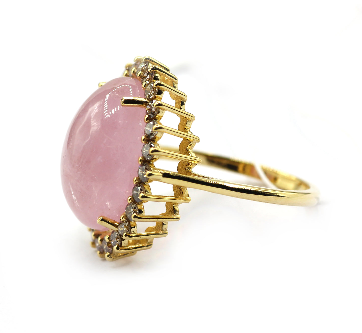 Morganite 14k Solid Gold Diamond Rings
