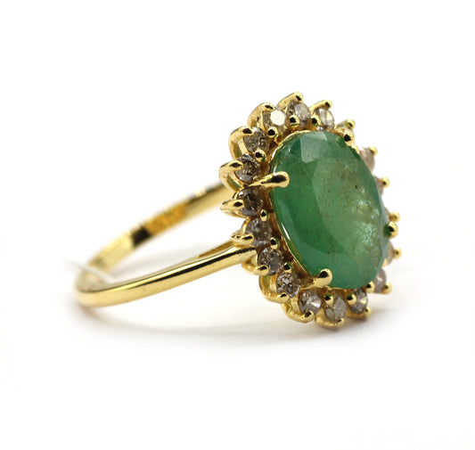 Emerald 14k Solid Gold Diamond Rings