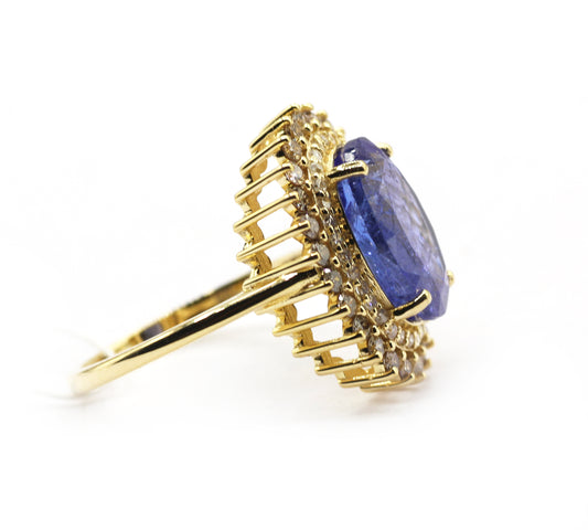 Tanzanite 14k Solid Gold Diamond Rings