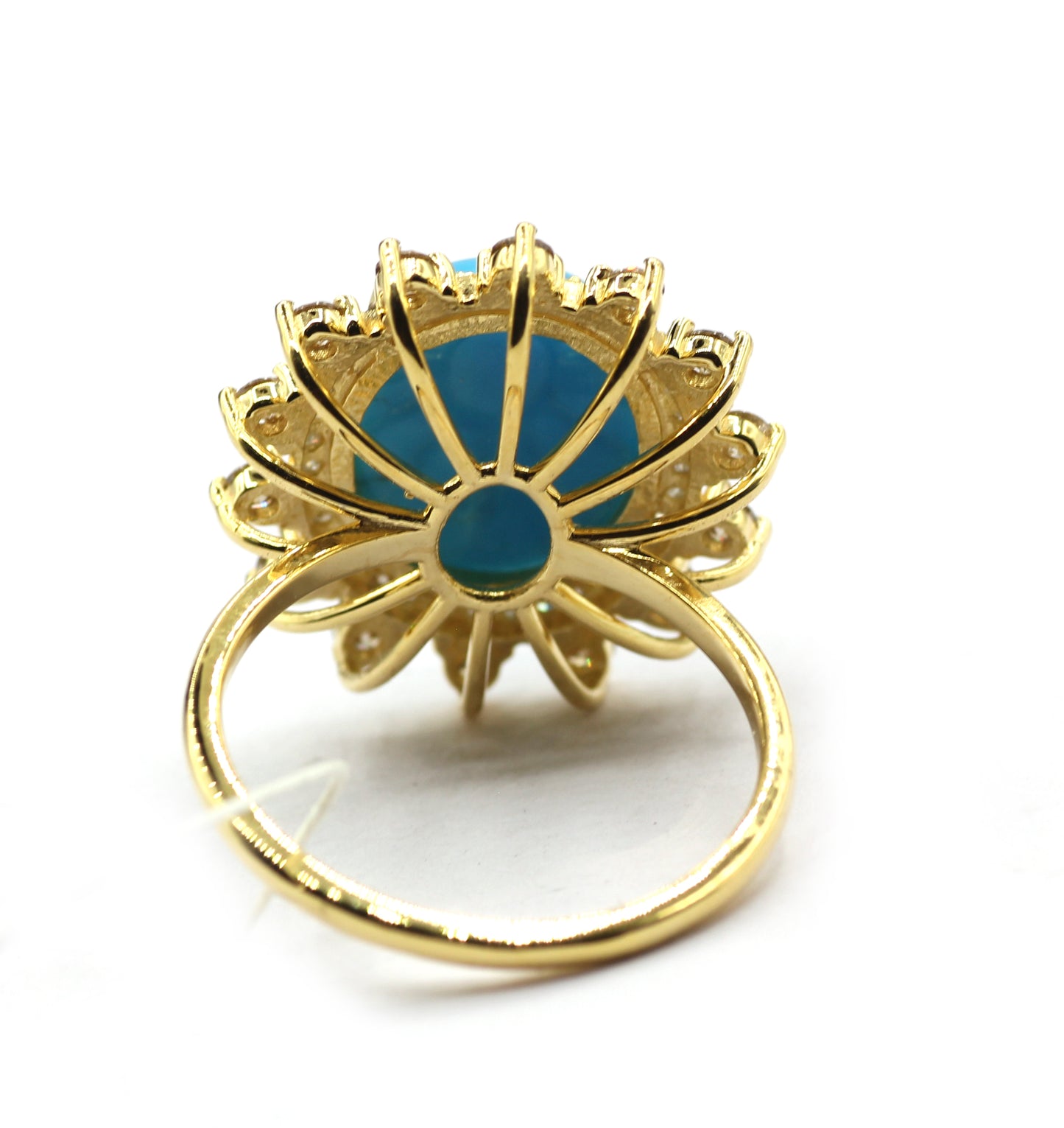 Turquoise 14k Solid Gold Diamond Rings