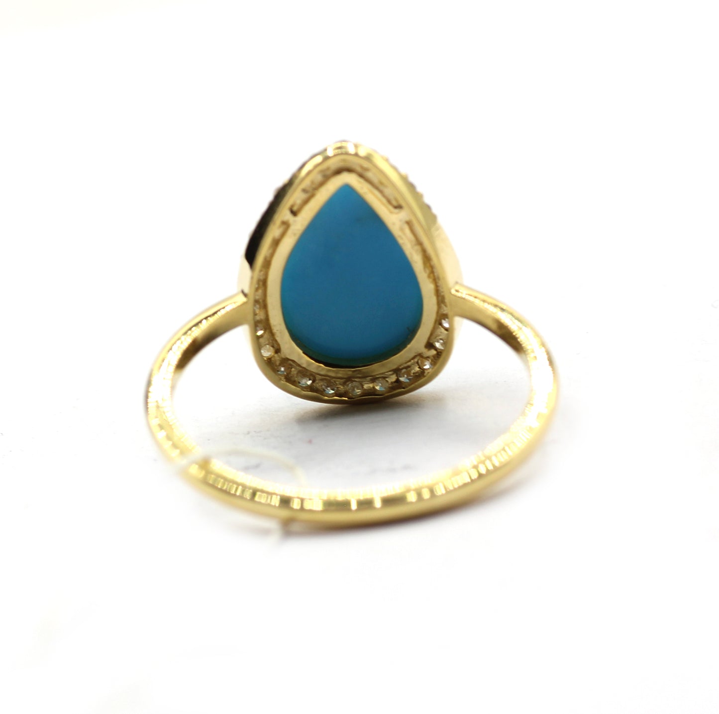 Turquoise 14k Solid Gold Diamond Rings