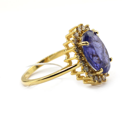 Tanzanite 14k Solid Gold Diamond Rings