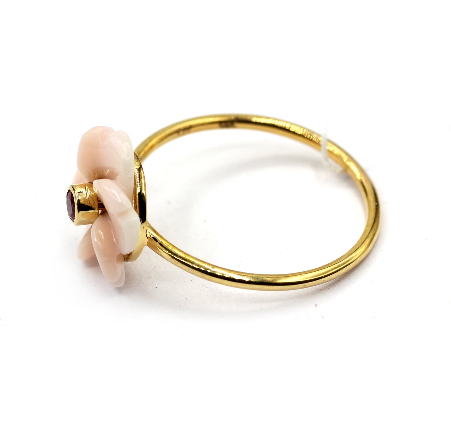 Flower 14k Solid Gold Ruby Rings