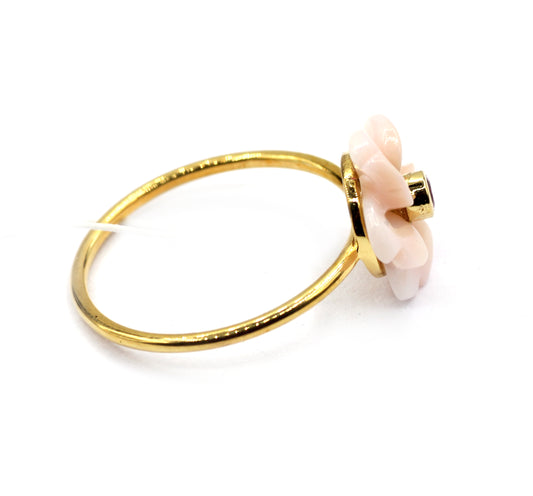 Flower 14k Solid Gold Ruby Rings