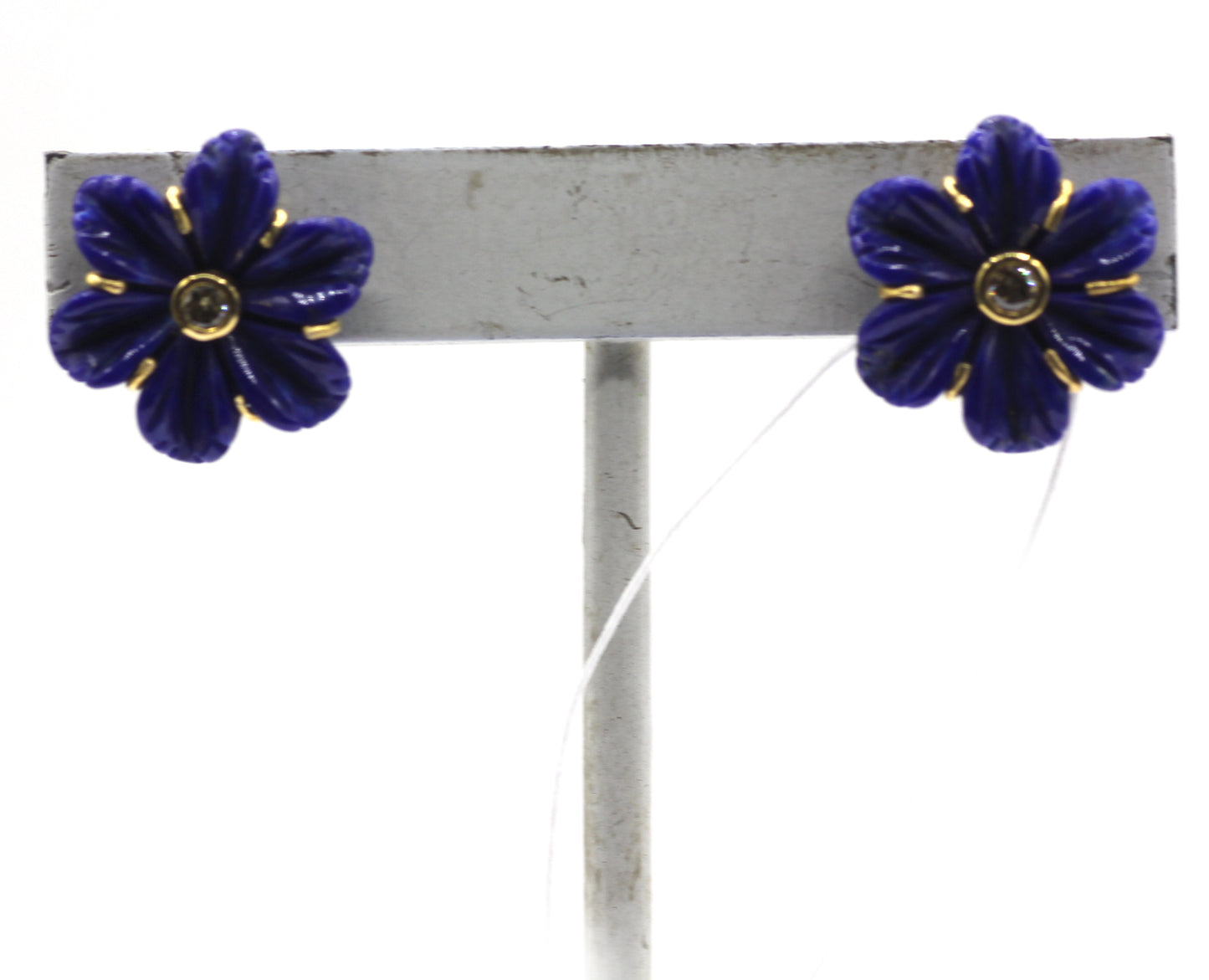 Flower 14k Gold Diamond Stud Earring