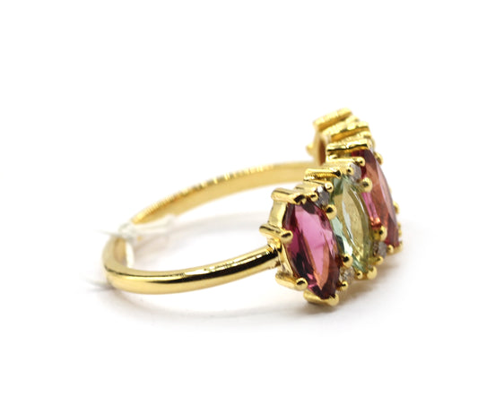 Tourmaline 14k Solid Gold Diamond Rings