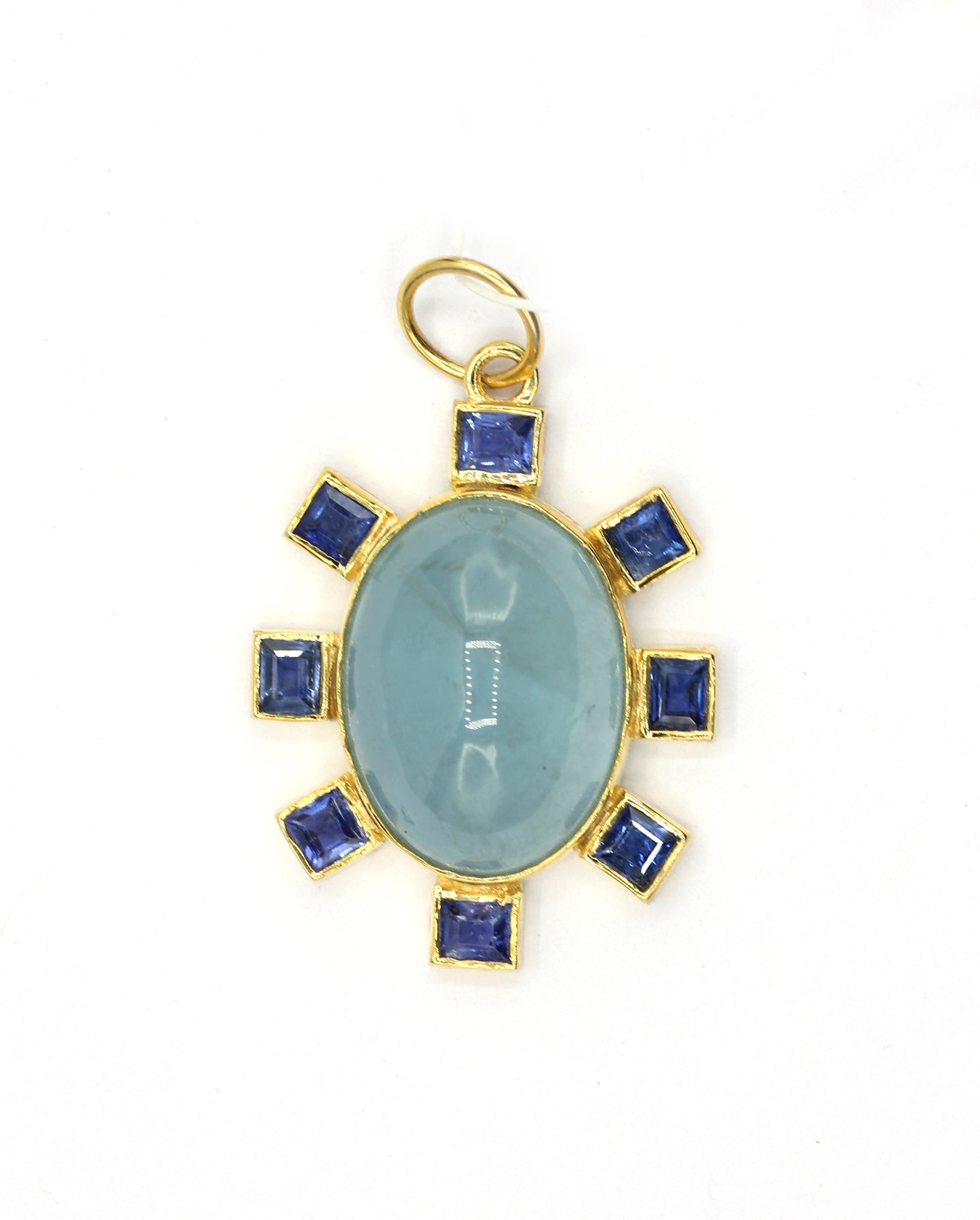 Oval 14k Solid Gold Diamond Pendants