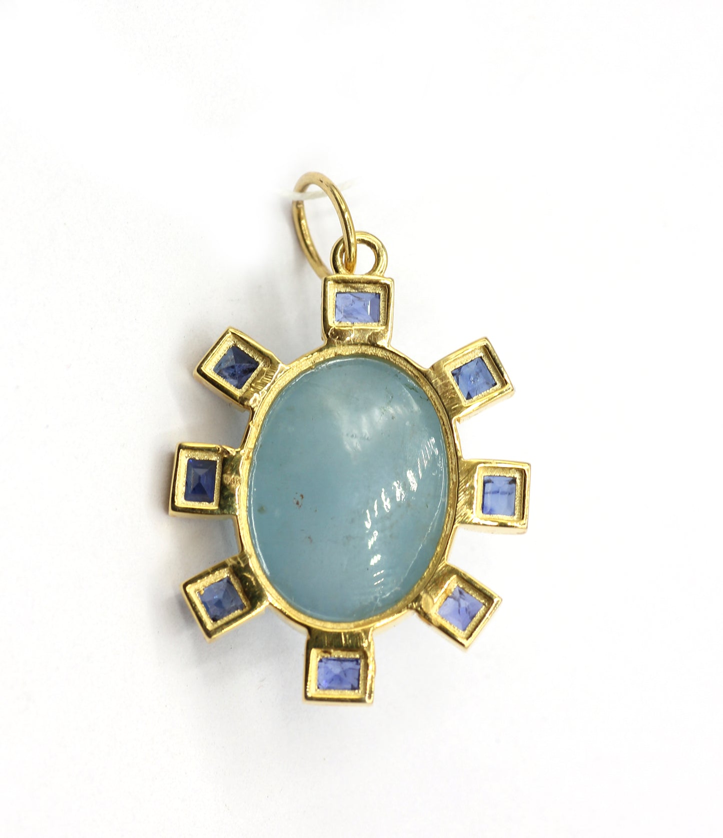 Oval 14k Solid Gold Diamond Pendants