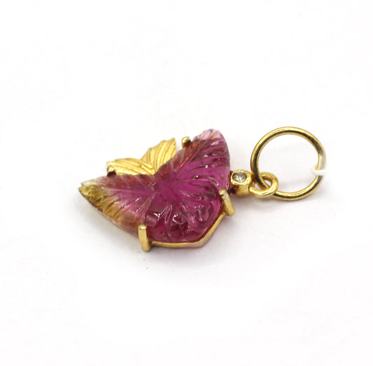 Fish 14k Solid Gold Diamond Pendants