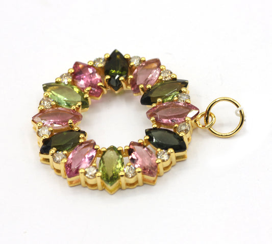 14k Solid Gold Diamond Pendants