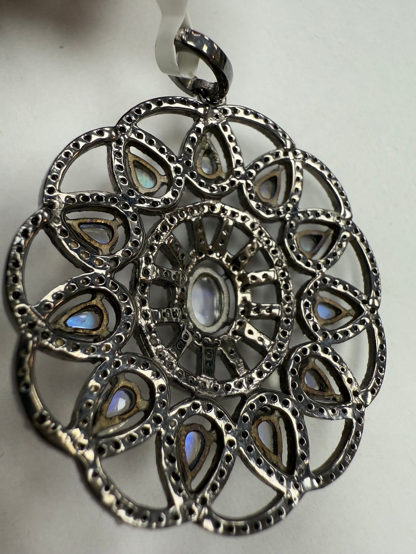 Moonstone Pave Diamond Pendant