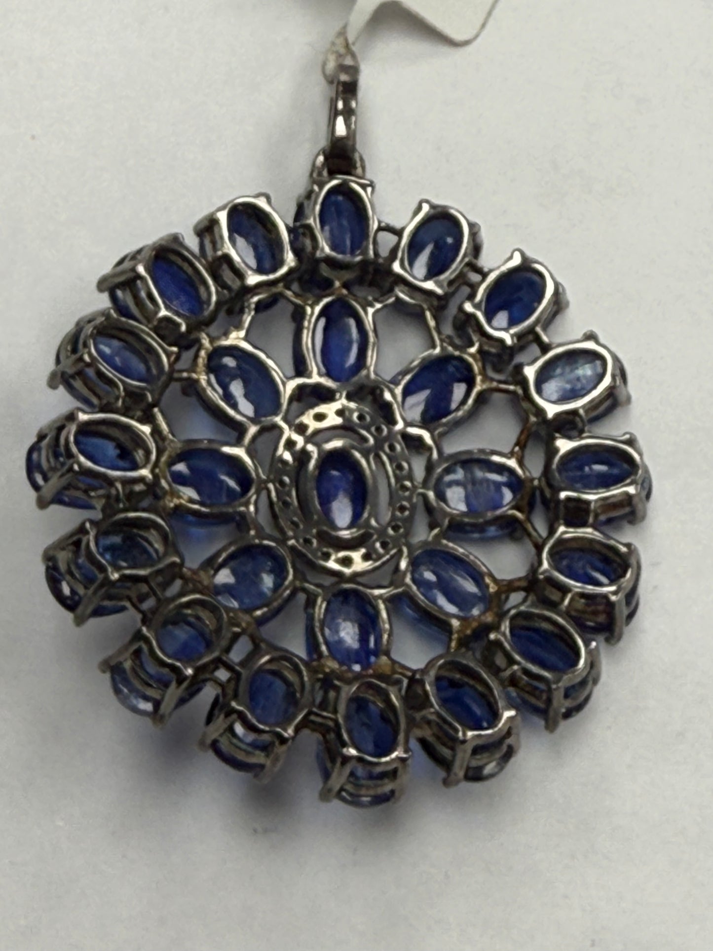 Tanzanite Smooth Stone Pave Diamond Pendant