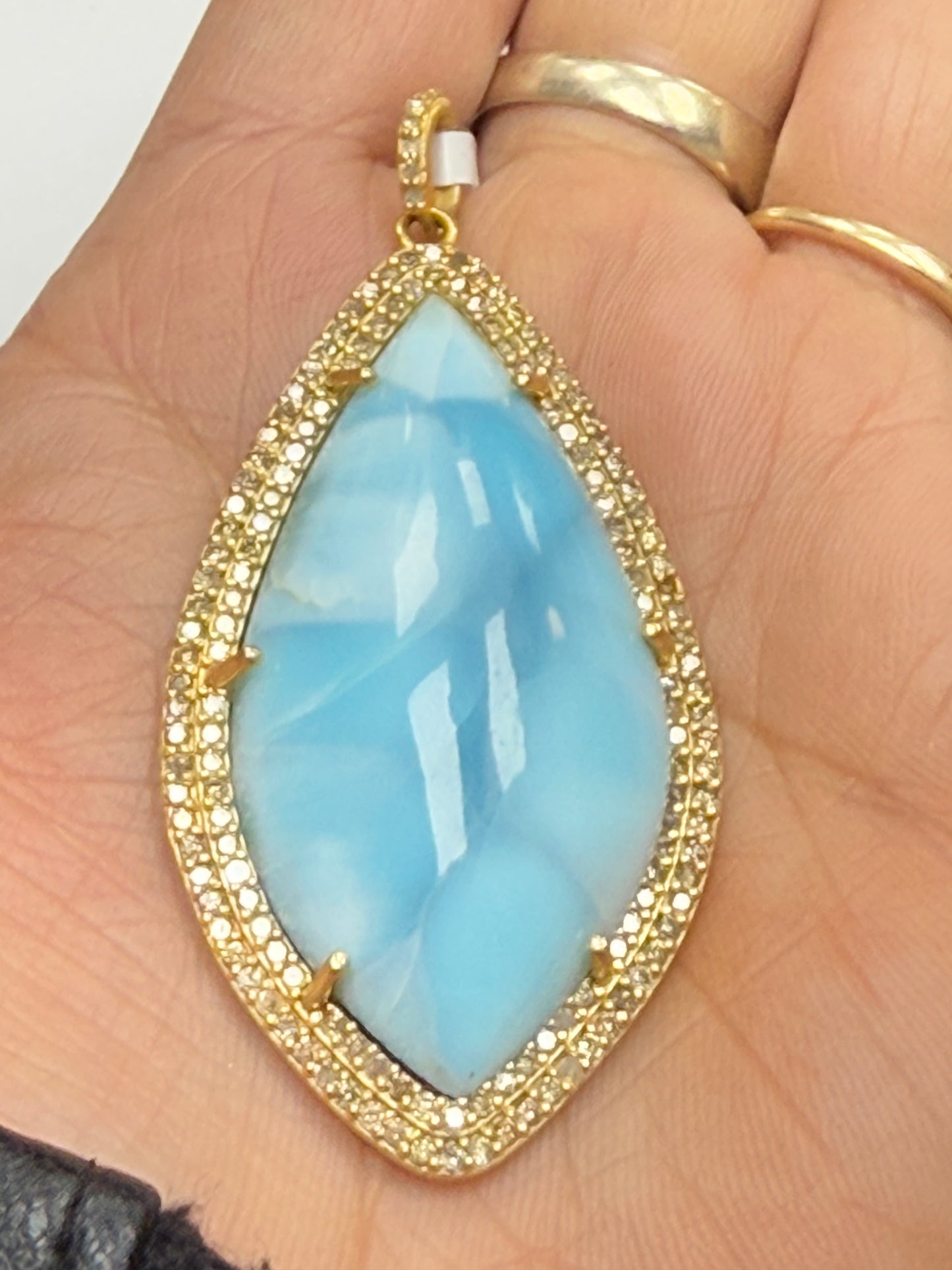 Larimar Marquise Diamond Pendant