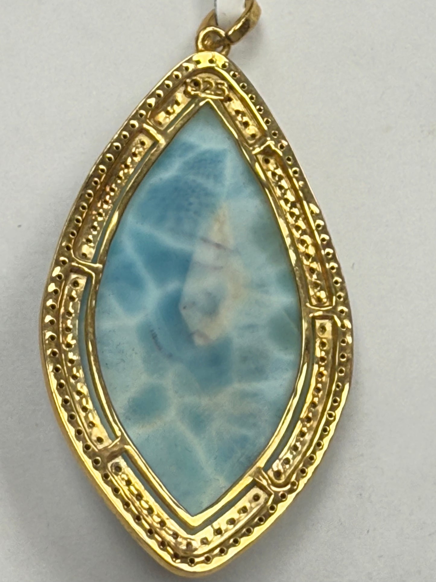 Larimar Marquise Diamond Pendant