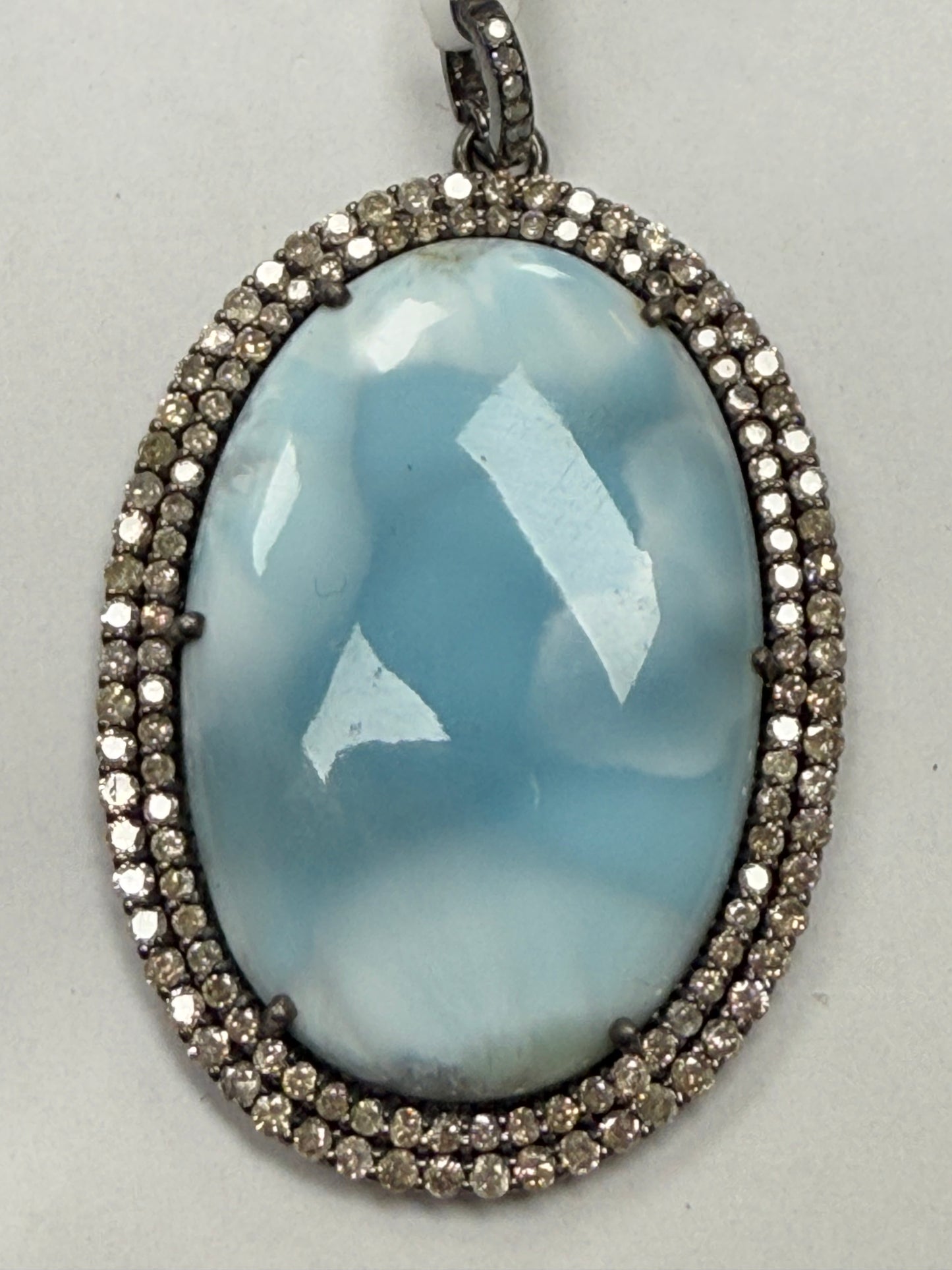 Larimar Diamond Pendant