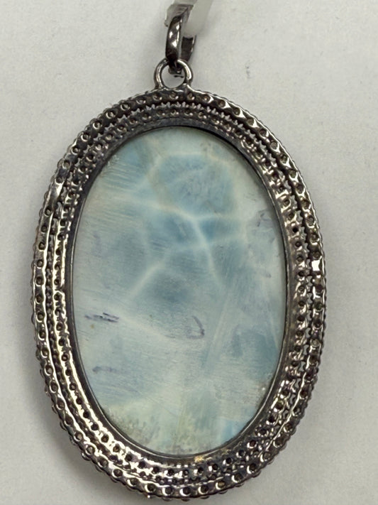 Larimar Diamond Pendant