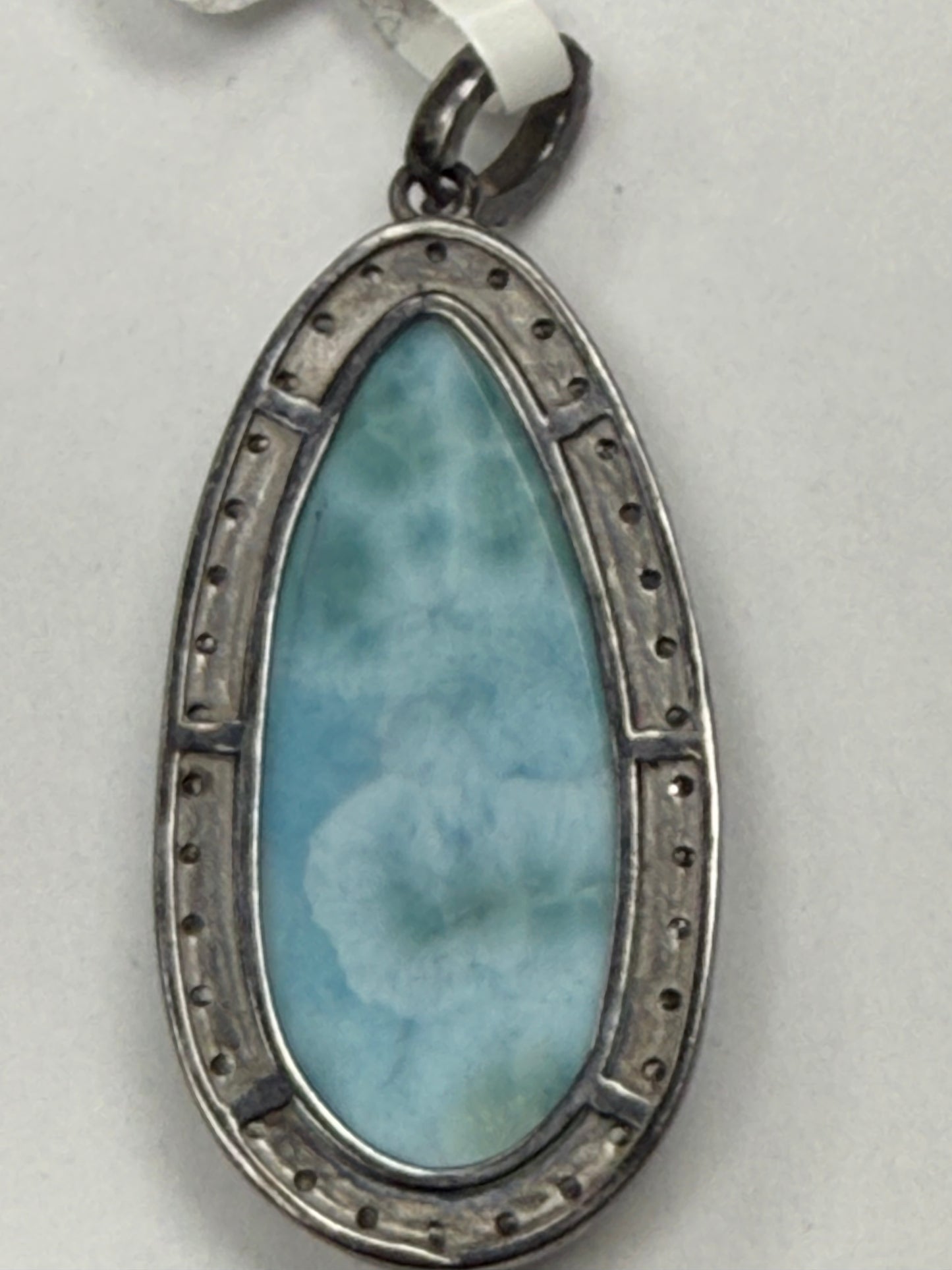 Larimar Diamond Pendant
