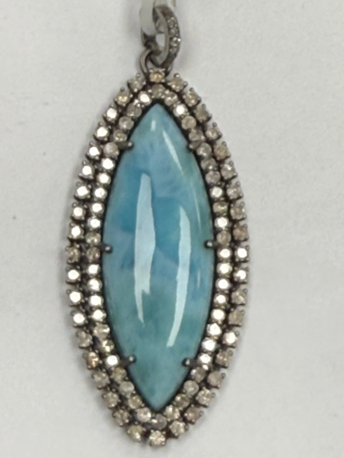 Larimar Marquise Diamond Pendant