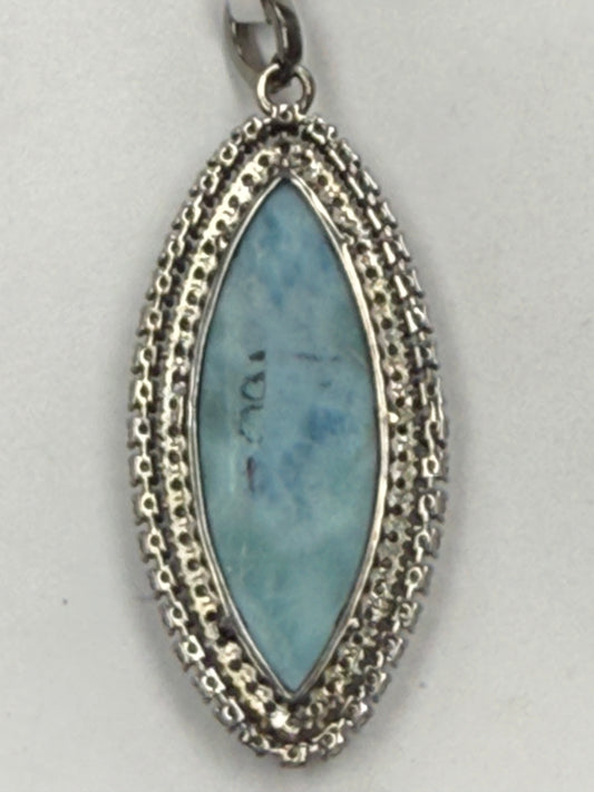 Larimar Marquise Diamond Pendant