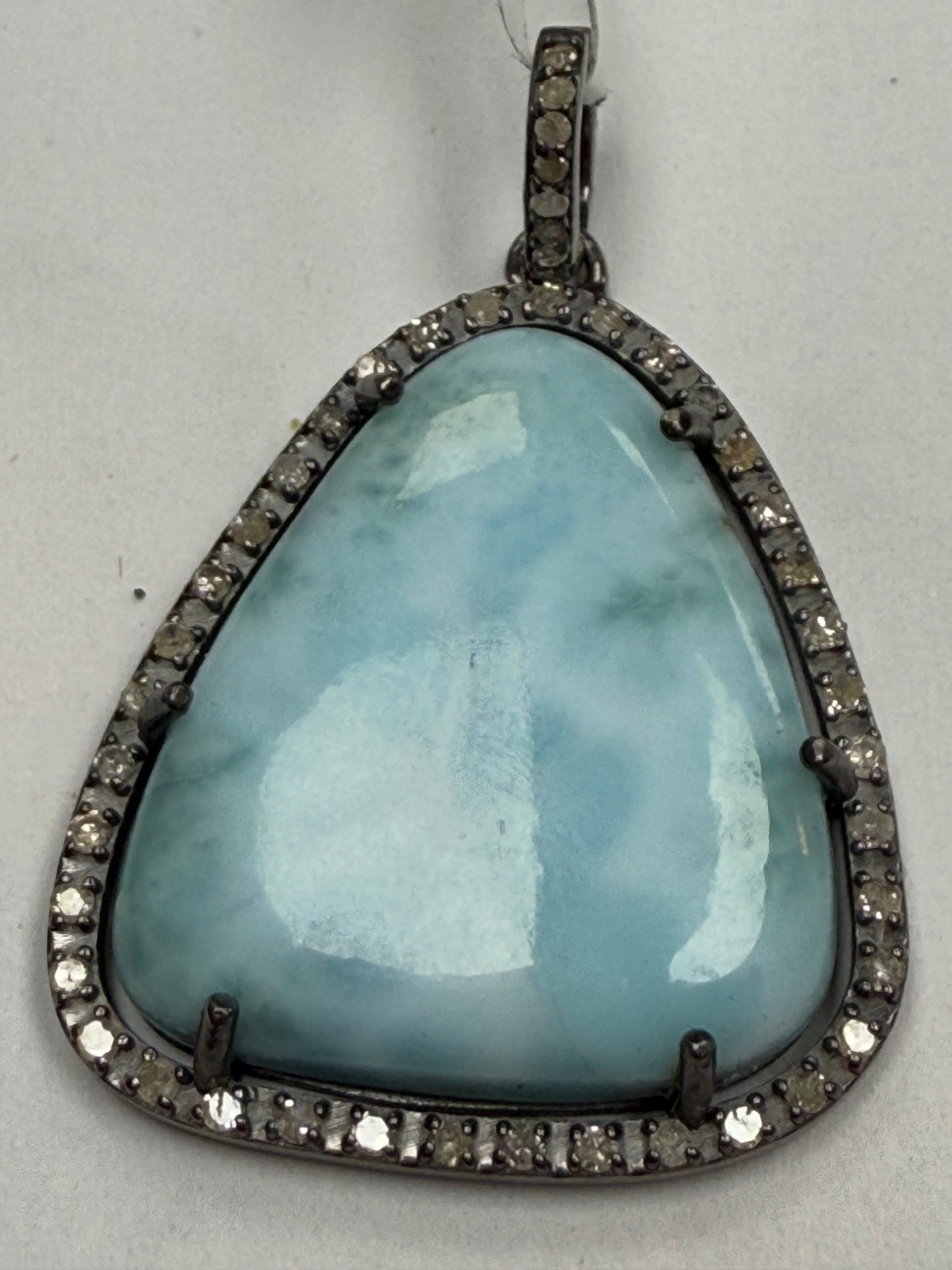 Larimar Diamond Pendant