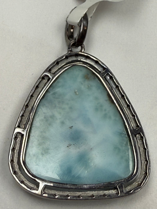 Larimar Diamond Pendant