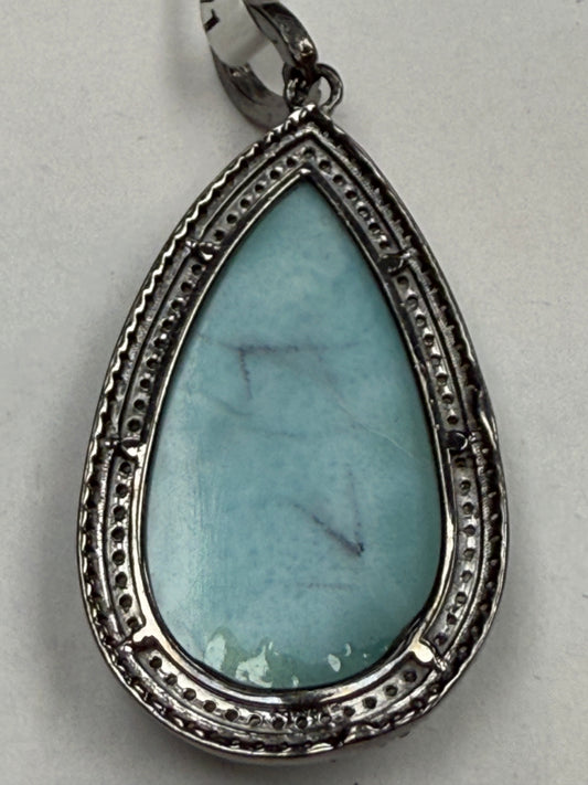 Larimar Diamond Pendant