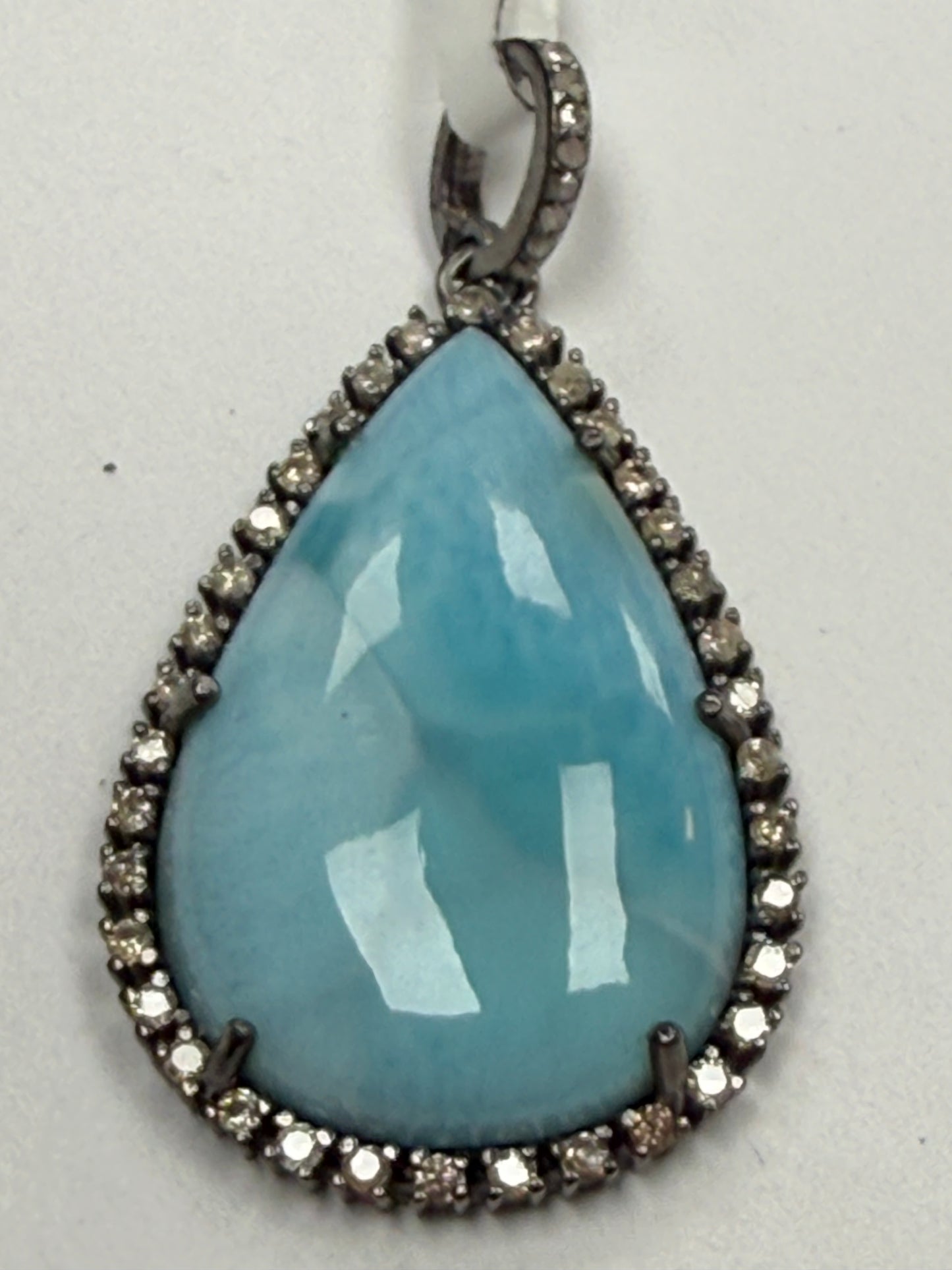 Larimar Diamond Pendant