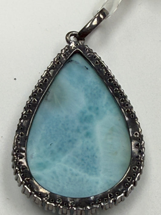 Larimar Diamond Pendant