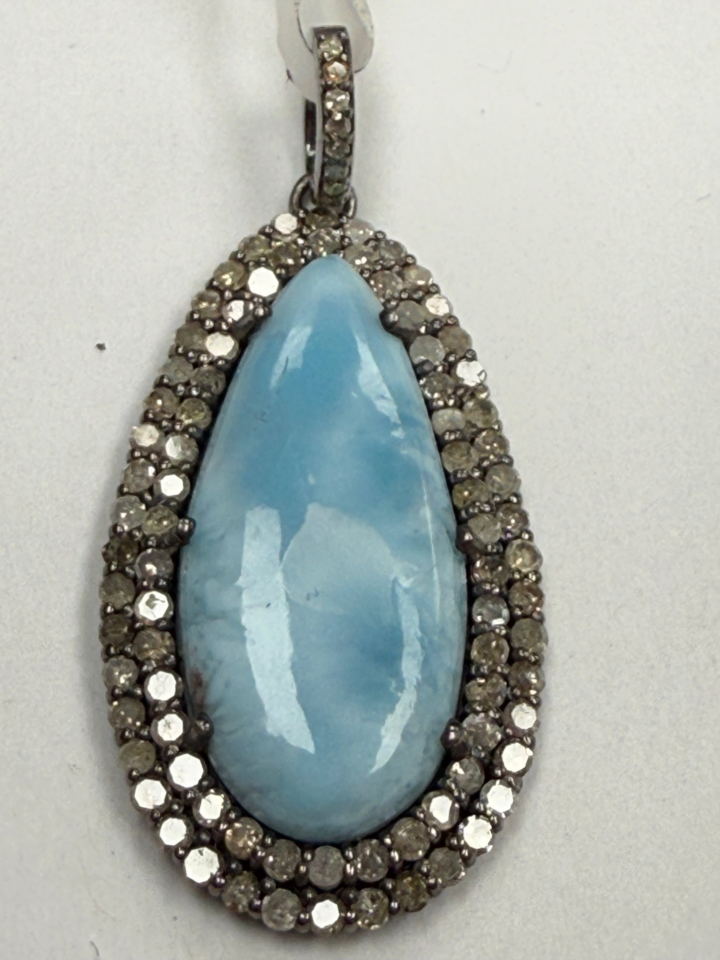 Larimar Diamond Pendant
