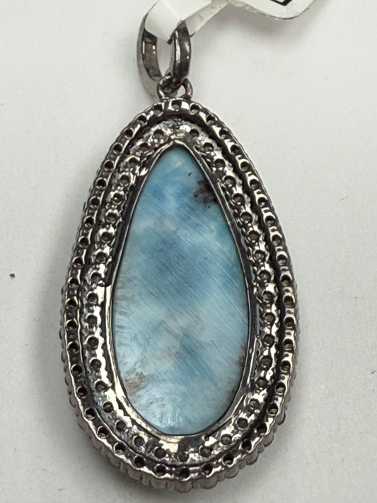 Larimar Diamond Pendant